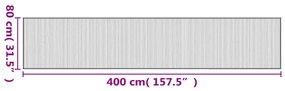 Tapete retangular 80x400 cm bambu cinzento