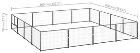 Canil para cães 16 m² aço preto