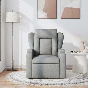 Poltrona de massagens reclinável tecido cinzento-claro