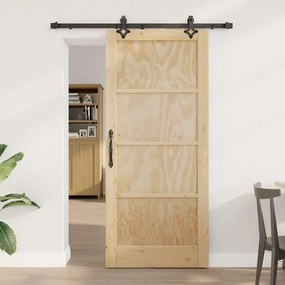 vidaXL Porta Deslizante com Conjunto de Hardware 'ORKDAL'de Madeira Maciça de Pinho
