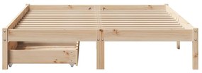 Cama sem colchão 140x190 cm madeira de pinho maciça