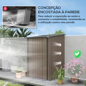 Abrigo de Jardim em Aço Galvanizado Modello Terra – 0,92 m², Porta com