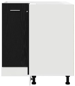 Armário de canto inferior em carvalho preto - 75,5 x 75,5 x 81,5 cm, f