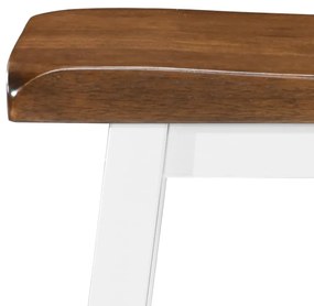 Conjunto de Mesa e 2 Bancos de Bar em Madeira Maciça - Design Retro