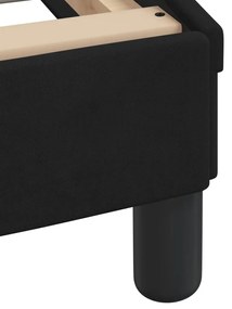 Estrutura de cama sem colchão 140x190 cm veludo preto