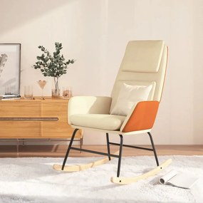 vidaXL Cadeira de baloiço tecido cor creme