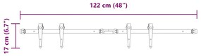 Kit p/ porta de armário deslizante 122 cm aço carbono