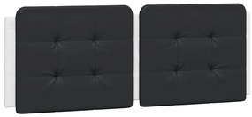 Estrutura cama c/ luzes LED 140x200cm couro artif. branco/preto