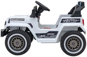 Carro elétrico para Crianças Off Road MOUNTAIN 12V Rodas Espuma EVA, Assento Couro ecológico Branco