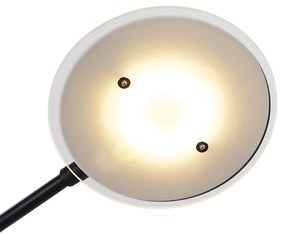 Candeeiro de pé preto com braço de leitura incl. LED e porta USB - Sevilla