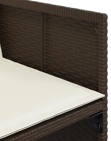 17 pcs conjunto jantar p/ jardim c/ almofadões vime PE castanho