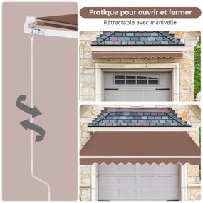 Toldo com manivela Toldo retrátil de alumínio para pátio com proteção solar 3 x 2,5 m - Cinza