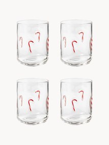 Mouth-Blown Water Glasses Candy, Set of 4