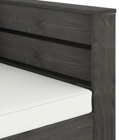 2 pcs conj. lounge jardim + almofadões madeira impreg. cinzento