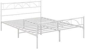 Cama de Casal 150x200 cm Estrutura de Ripas com Cabeceira de Ripas de