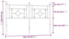 Cabeceira de cama 160 cm metal branco