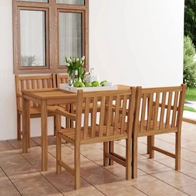 vidaXL 5 pcs conjunto de jantar para jardim madeira de teca maciça