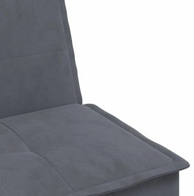 Sofá-cama em forma de L 255x140x70 cm veludo cinzento-escuro