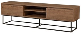 Conjunto de Mobiliário de Sala Laxus – Nogueira/Preto – TV: 180x50x40