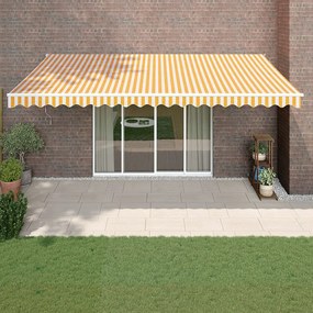 Toldo retrátil automático 5x3 m amarelo e branco