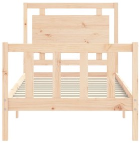 Estrutura de cama com cabeceira 90x190 cm madeira maciça