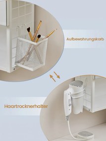 Armário de parede casa de banho com iluminação LED 14,6 x 70,1 x 70,1 cm branco