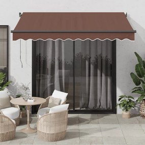 Toldo retrátil automático com luzes LED 300x250 cm castanho