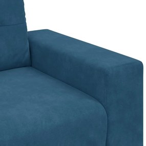Sofá de 3 Lugares vidaXL Azul 180 cm em Veludo