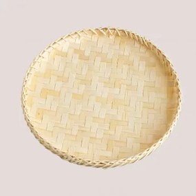 Bandeja Decorativa Redonda Ø30 Cm Em Bambu Raimis Natural - Sklum