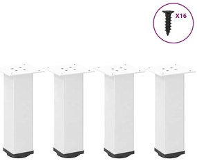 vidaXL Pés para mesa de centro 4 peças, branco, 30-32 cm, aço