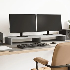 vidaXL Suporte para monitor derivados de madeira cinzento cimento
