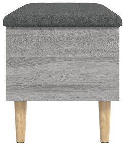 Banco de arrumação 82x42x46cm derivados madeira cinzento sonoma