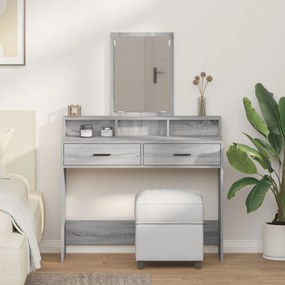 Toalete vidaXL com Gavetas Cinza Sonoma 100x41x140 cm