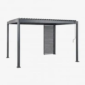Pérgola Bioclimática De Lâminas Com Painel Em Alumínio Druvia Cinza Grafito & Pérgula De 3x4 M Com 1 Painel De 92,5 Cm - Sklum