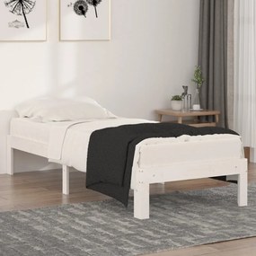 810326 vidaXL Estrutura cama pequena solteiro 75x190 cm madeira maciça branco