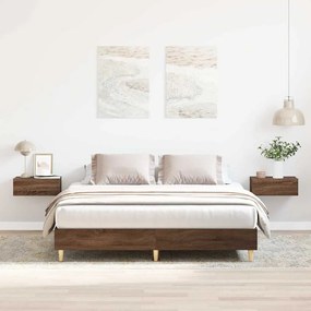 Estrutura cama sem colchão 140x200 cm carvalho castanho