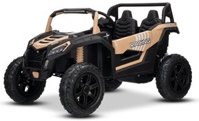 Carro elétrico para crianças UTV XXL 24V 2 Lugares em couro, travão de discos, luzes LED, rodas de borracha insufláveis com suspensão traseira, leitor