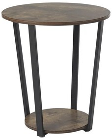 Mesa de apoio castanha escura e preta ⌀ 50 cm ORICK Beliani