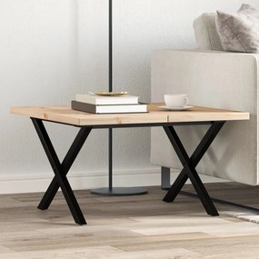 Mesa de centro estrutura em X 60x60x40,5 cm pinho/aço