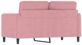 Sofá de 2 lugares veludo 120 cm rosa
