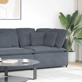 Módulo de sofá canto com almofadas 100 cm cinzento-escuro