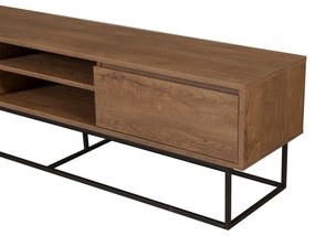 Móvel TV Rodez – Nogueira e Preto – 180x50x40 cm