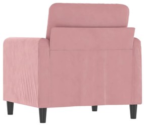 Poltrona 60 cm veludo rosa