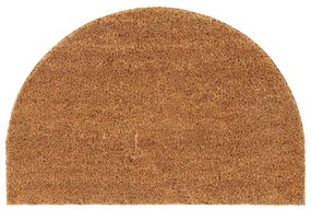 vidaXL Tapete de porta semicircular 40x60 cm fibra coco tufada natural