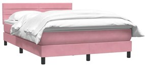 Cama com molas/colchão 140x210 cm veludo Rosa