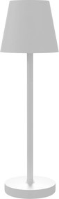 HOMCOM Candeeiro de Mesa com Luzes LED Candeeiro de Mesa Sem Fios Recarregável por USB-C 3 Cores Ø11,2x36,5 cm Branco | Aosom Portugal