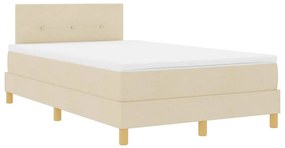Cama Box com Colchão &amp; LED Creme 120x200 cm Tecido