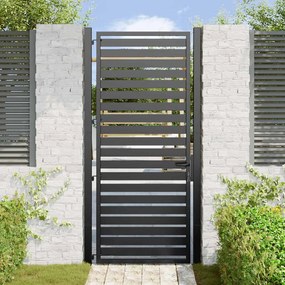 Portão de jardim com fechadura Preto 100x200 cm Alumínio