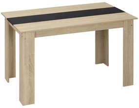 Mesa de Sala de Jantar para 4-6 Pessoas Estilo Moderno com Bancada de Melamina de Madeira Carga 50 kg 120x69x75 cm Madeira e Preto