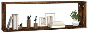 Prateleiras em cubo 2 pcs derivados de madeira carvalho fumado